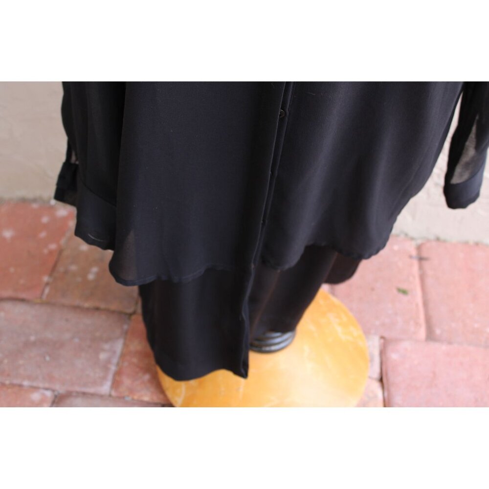 Zara Basic Black Dress Size M Polyester Long Slee… - image 3